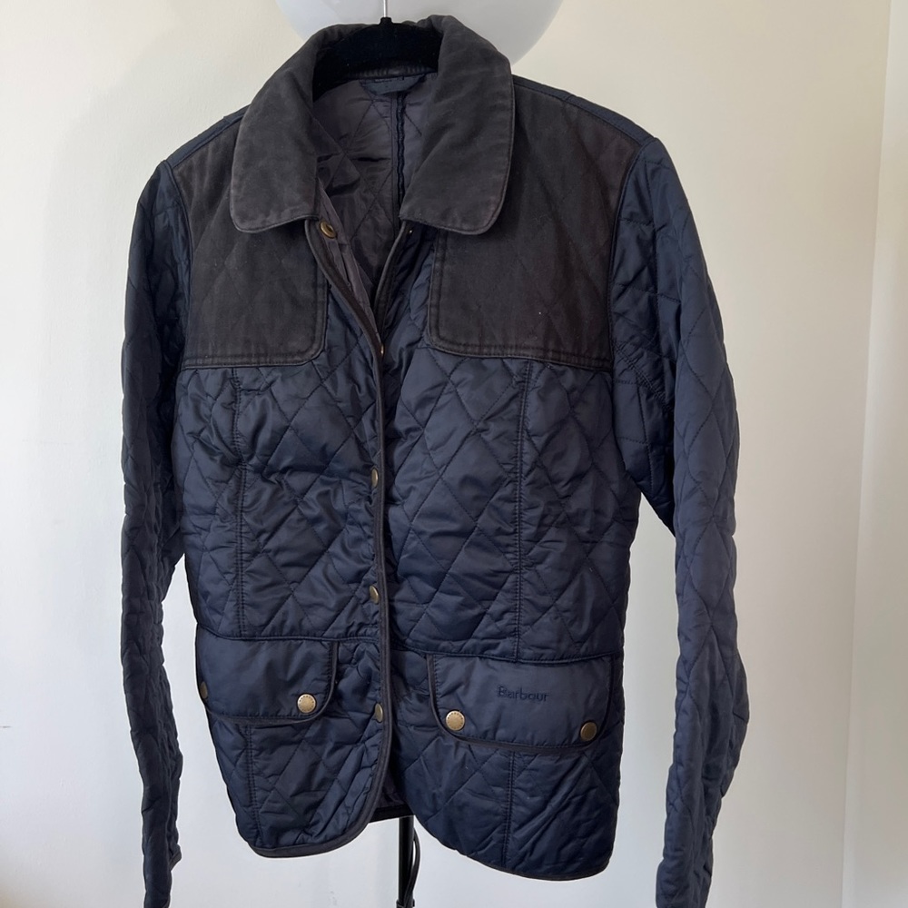 Barbour Jacket - Ladies - Navy - Size US 4 - Strattford Quilt